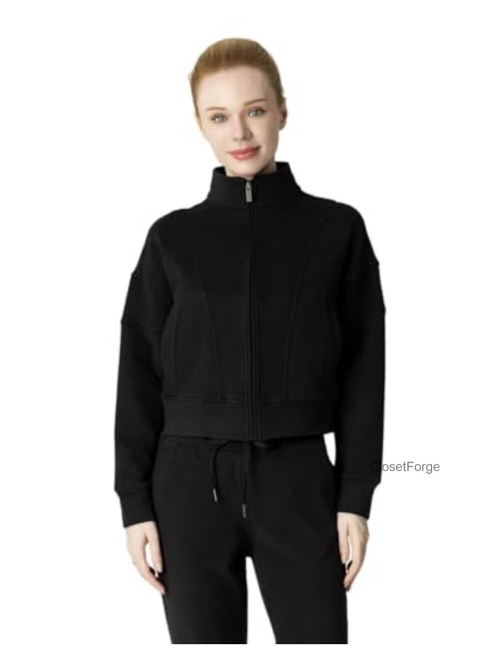 Full-Zip Fleece Jacket with Stand Collar - Warm Winter Layering Piece